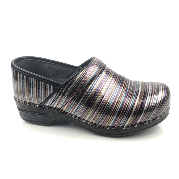 Dansko Shoes - Dansko Pro XP Grey Striped Multicolor Clogs